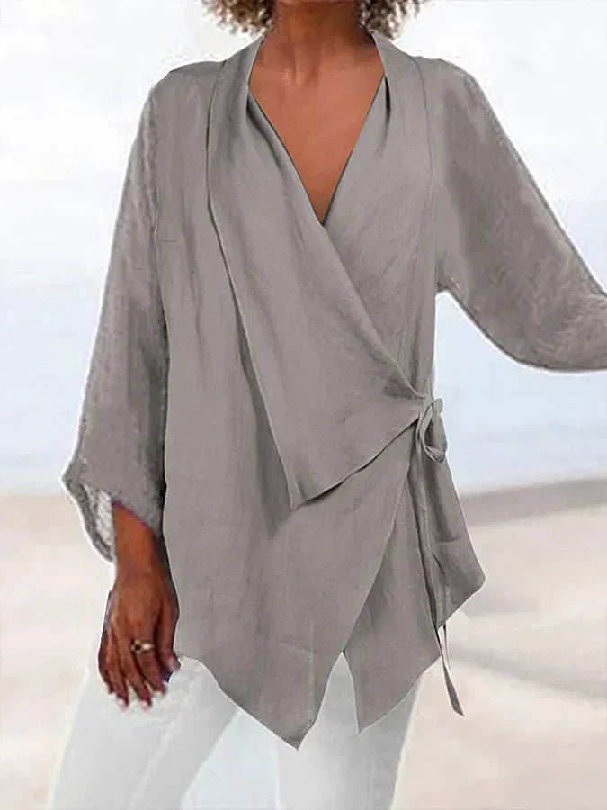 Sierra - Camicia Casual Moderna con Dettagli a Lacci