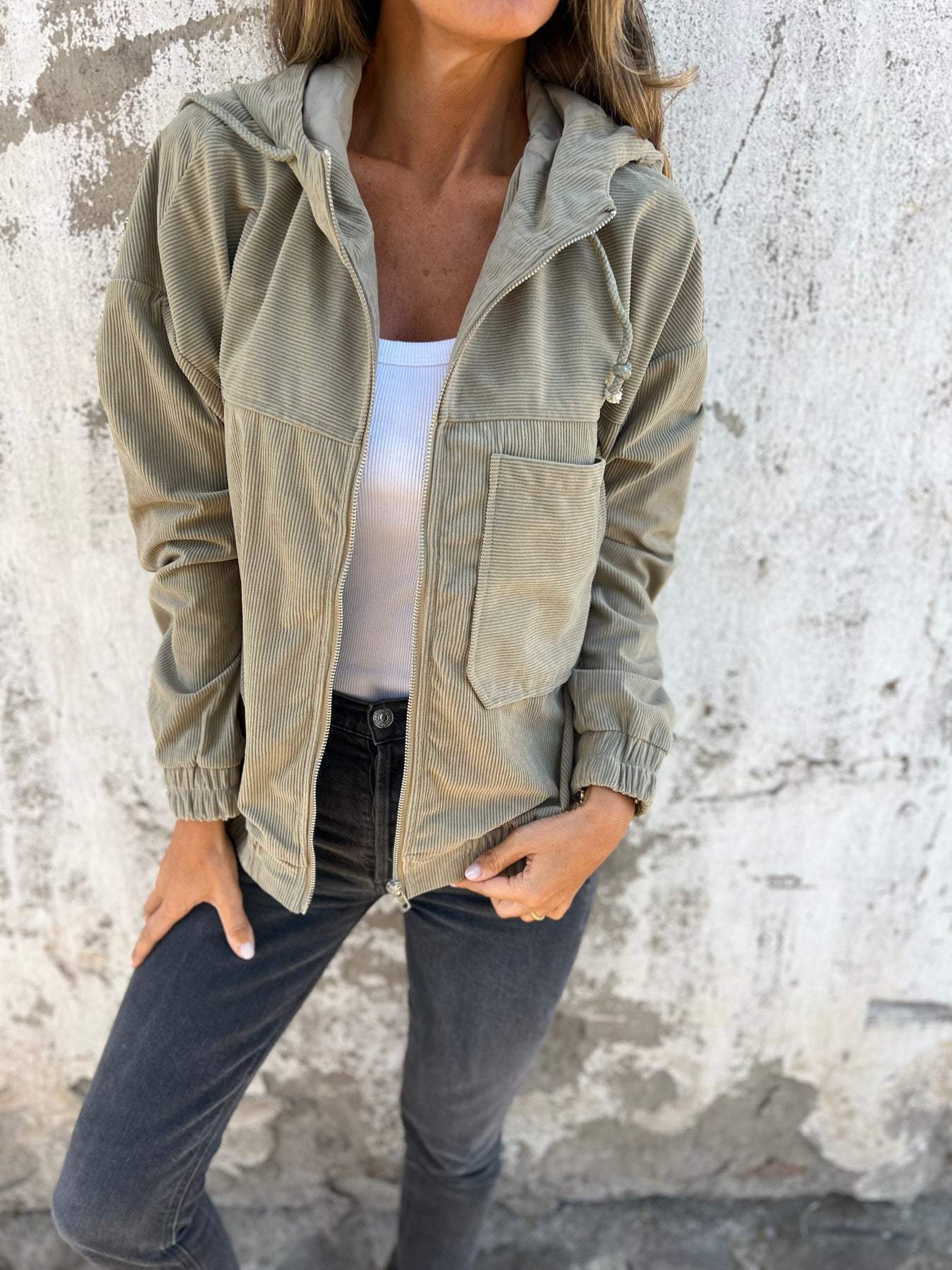 Ariellee – Giacca Casual con Cappuccio e Cerniera