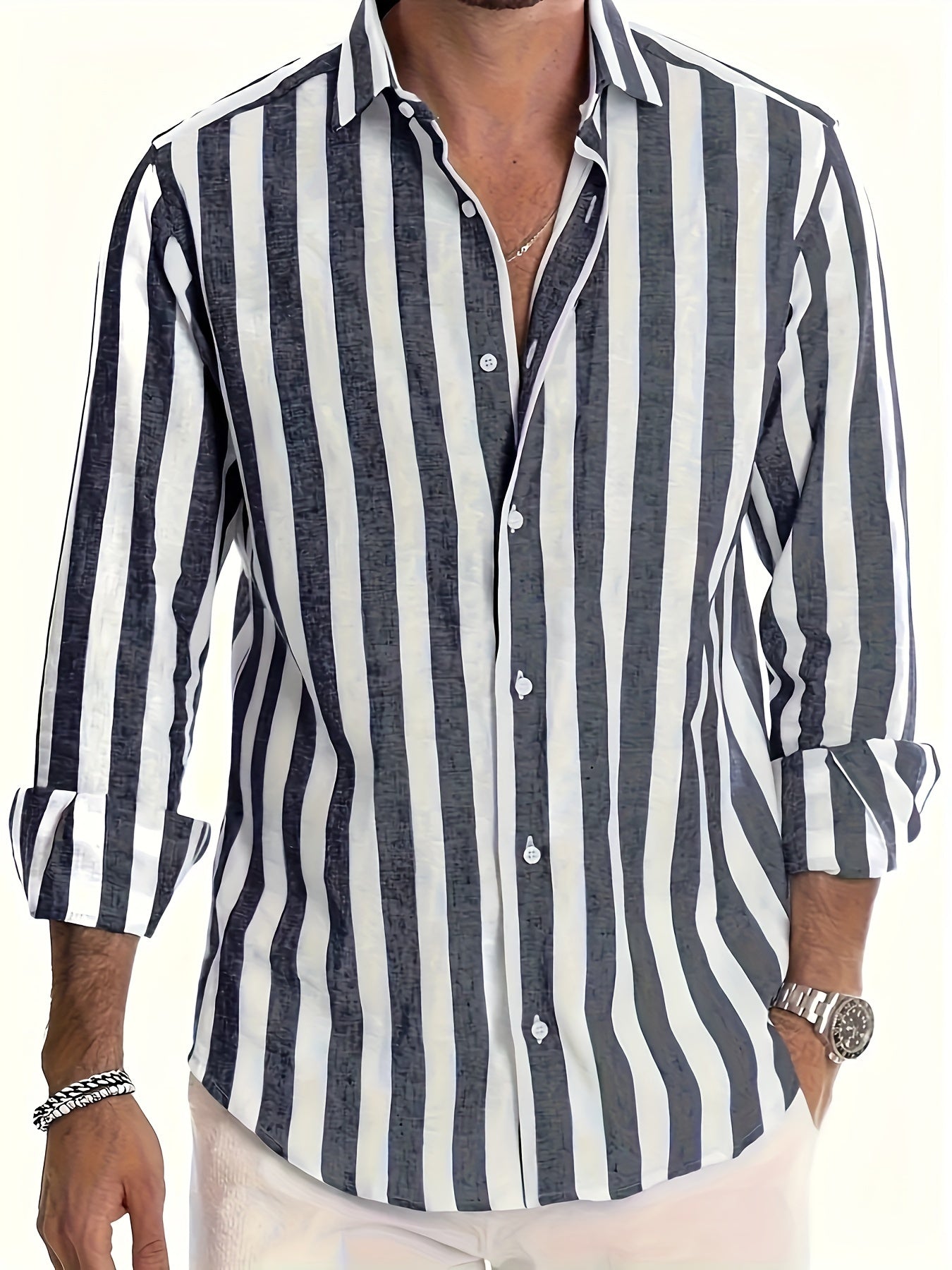 Harold - Camicia a Maniche Lunghe a Strisce Moderne
