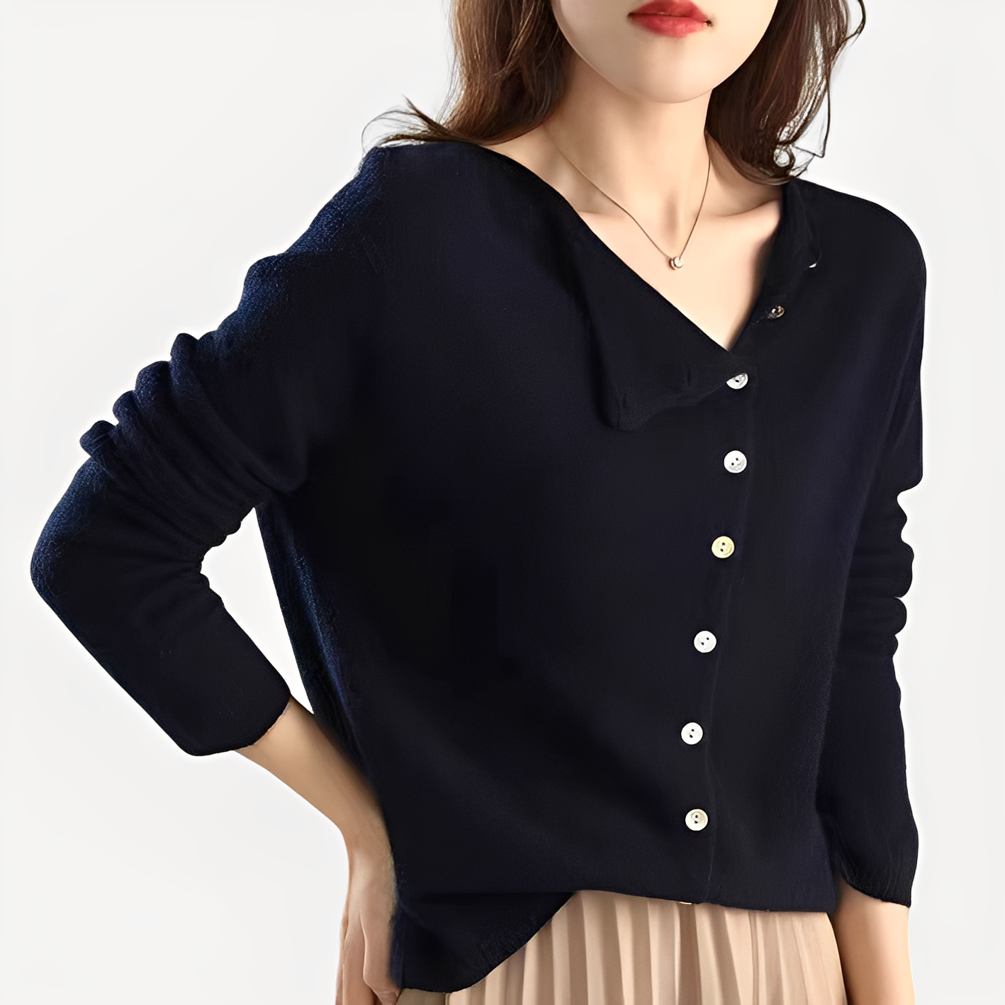 Daria - Elegante, caldo cardigan monopetto da donna