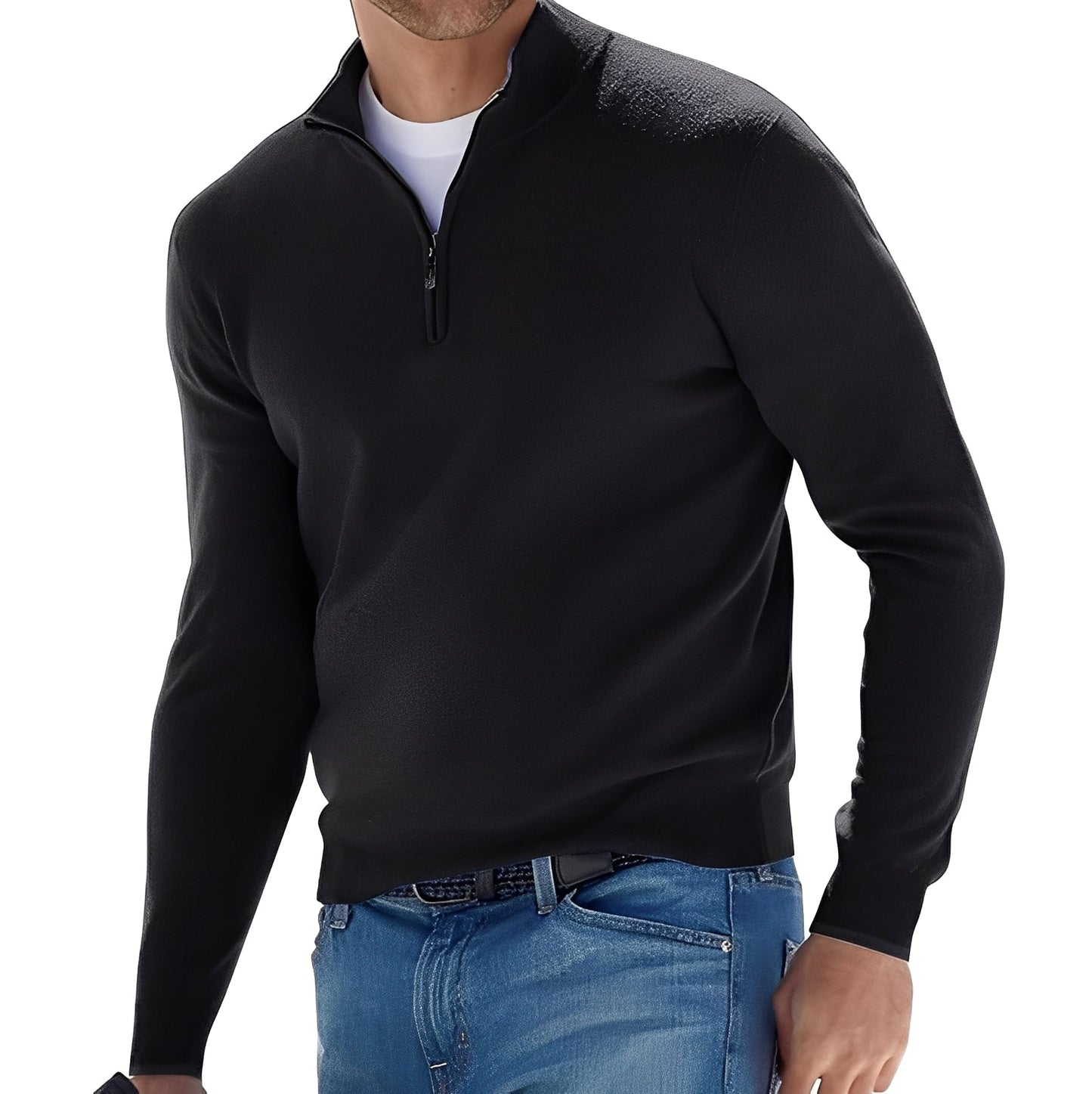 Zayne - Maglione da uomo con zip, stile casual