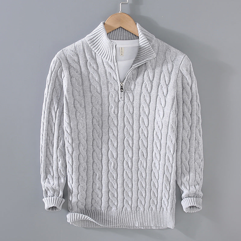 Benson - Maglione casual da uomo in cashmere con zip