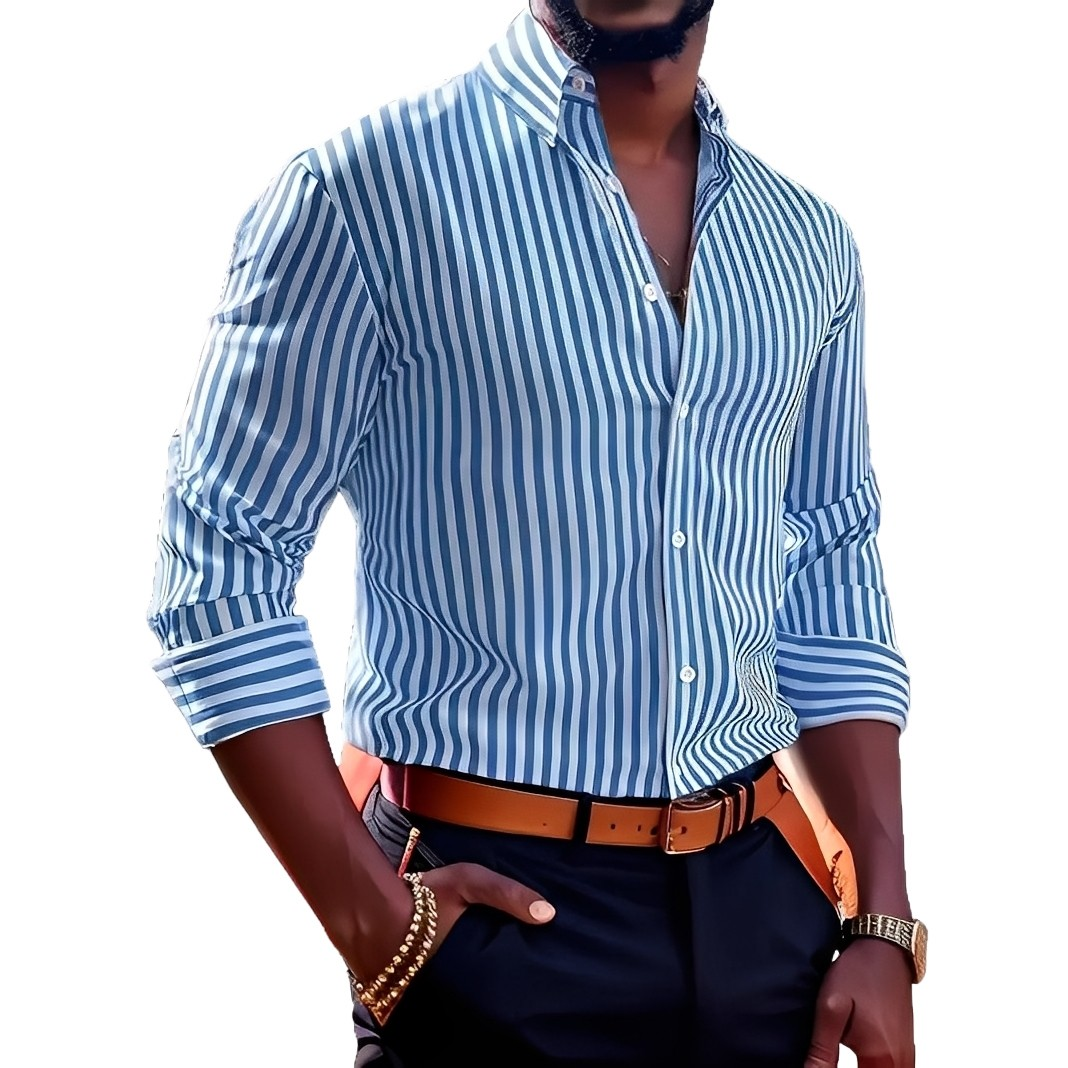 Brycen - Camicia elegante a righe a manica lunga per uomo
