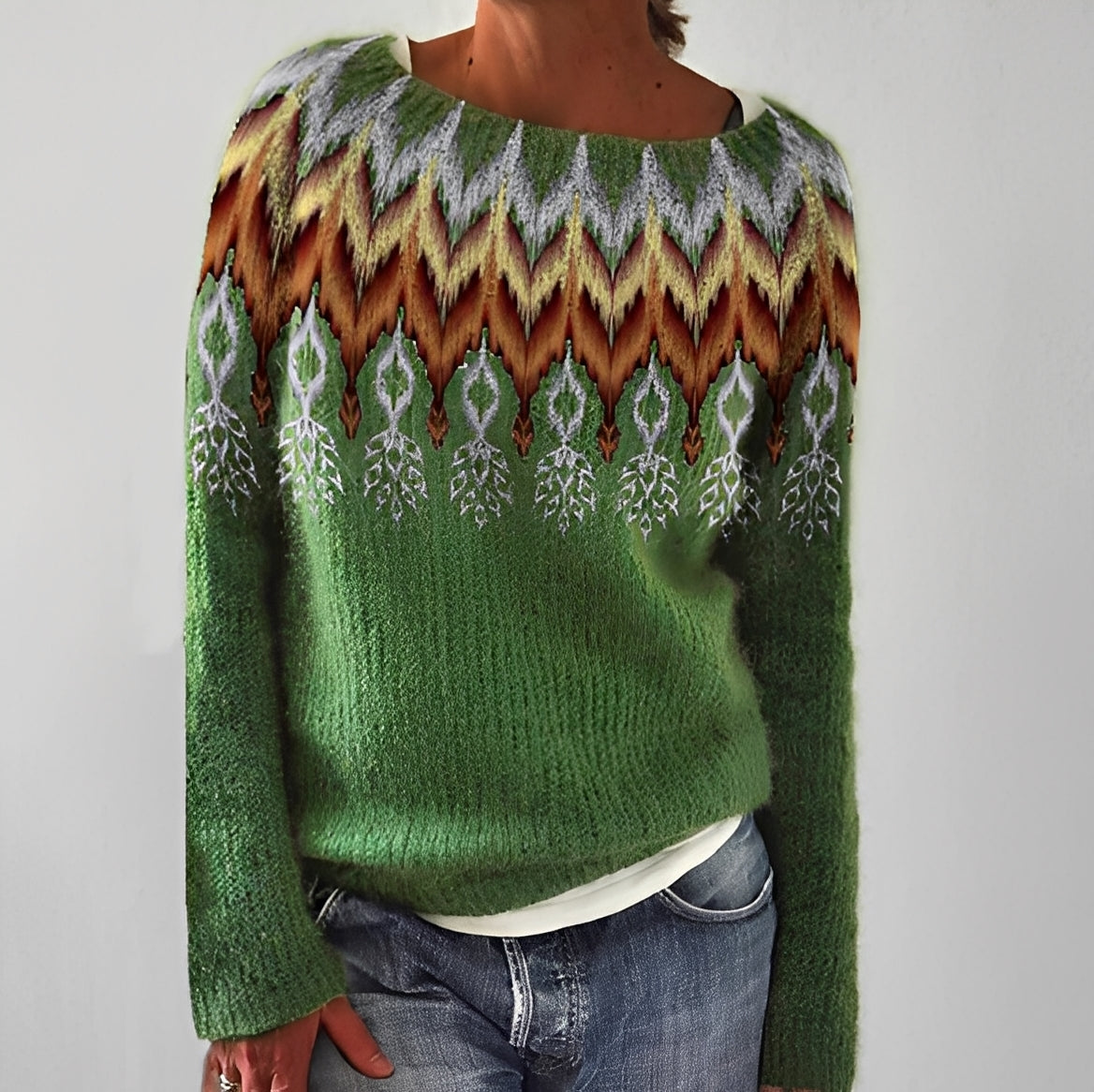 Christiana - Classico Maglione Stampato per Donne