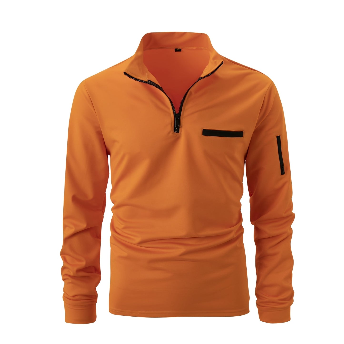 Lucian - Camicia da uomo casual con zip e tasca