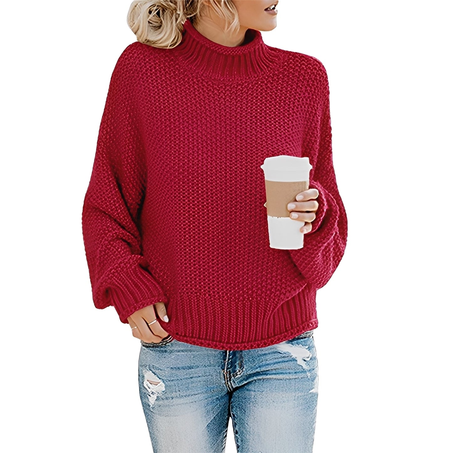 Evalyn - Pullover casual con collo alto per donne