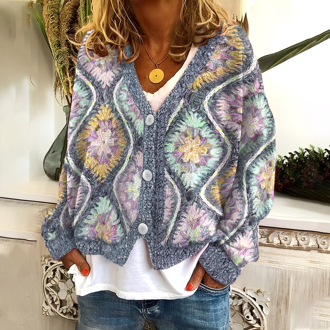 Nydia - Maglione comodo e casual con disegno per donne
