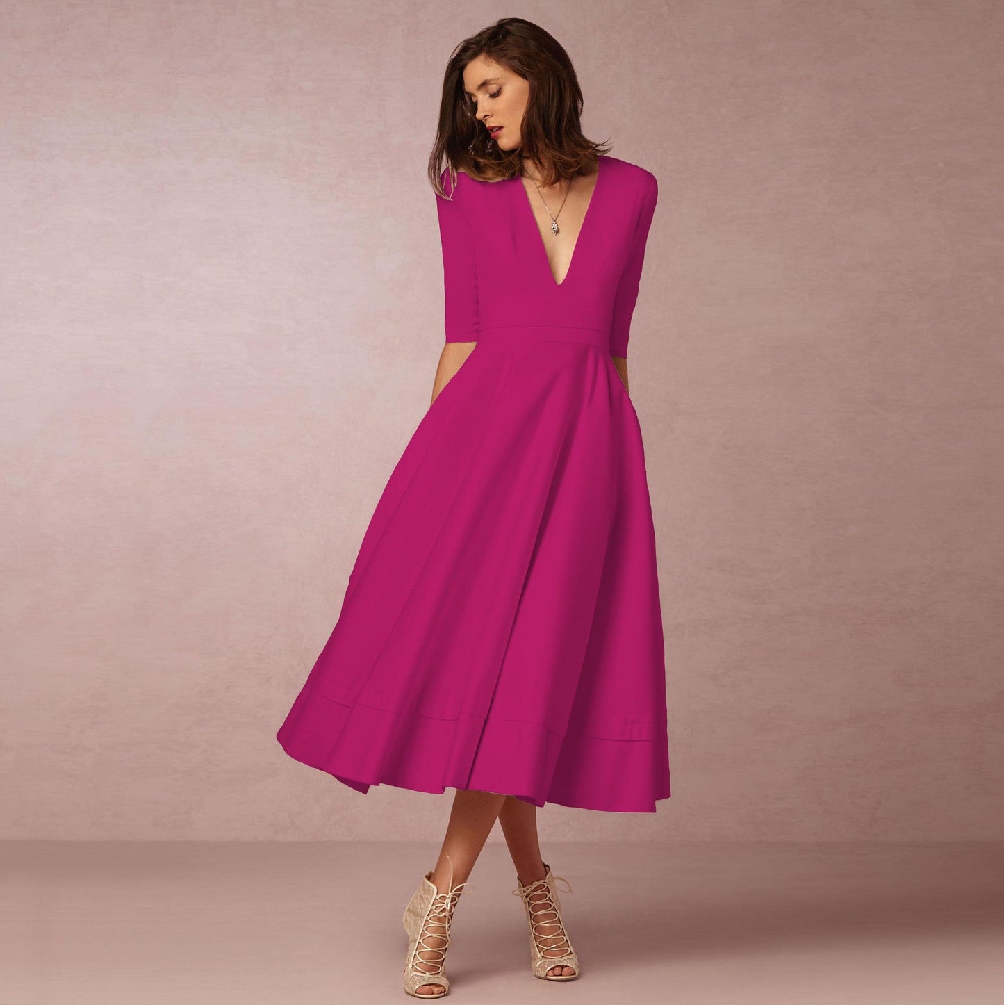 Sharise - Vestito casual con scollo a V per donne