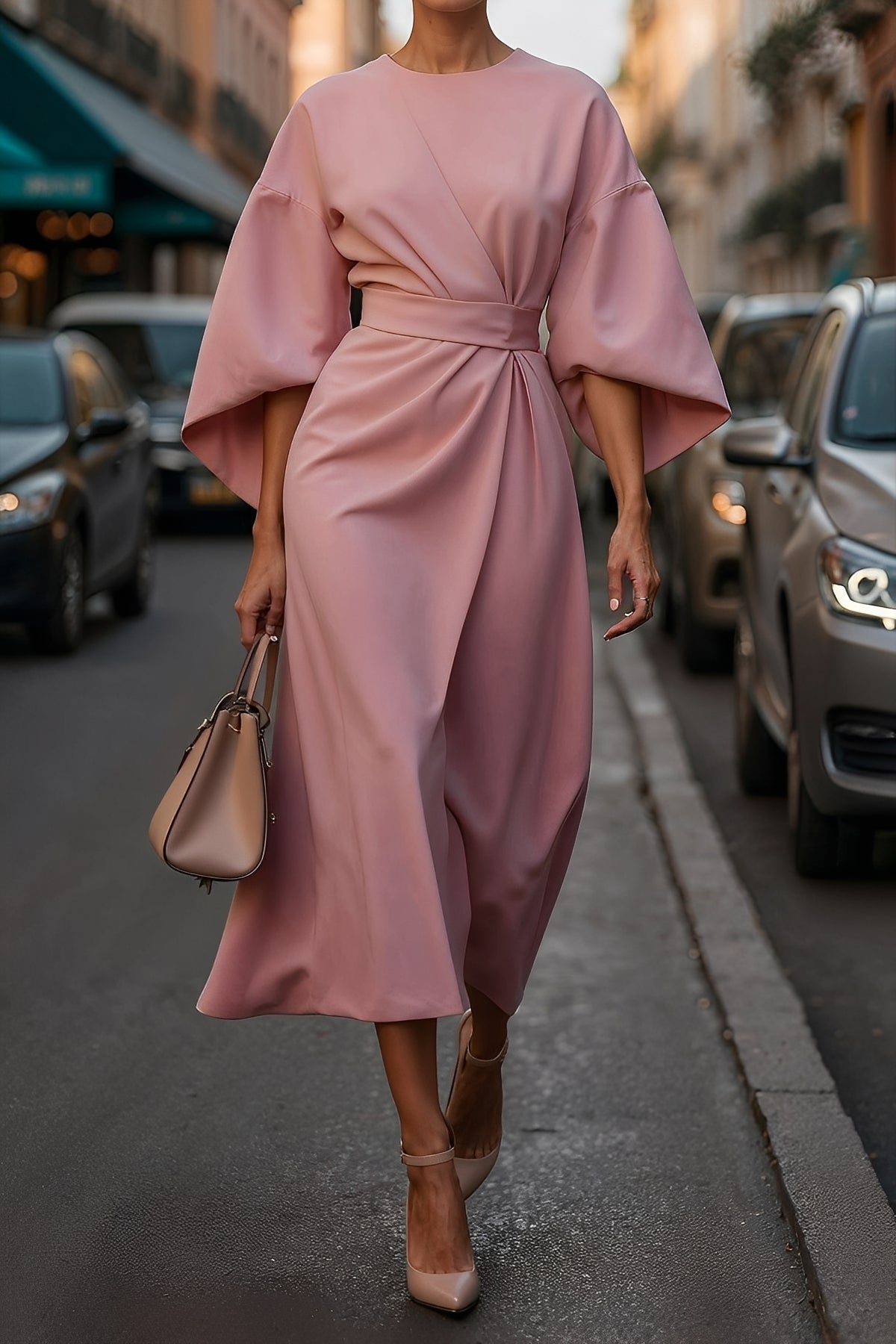 Elena - Vestito elegante e largo con cintura per donne