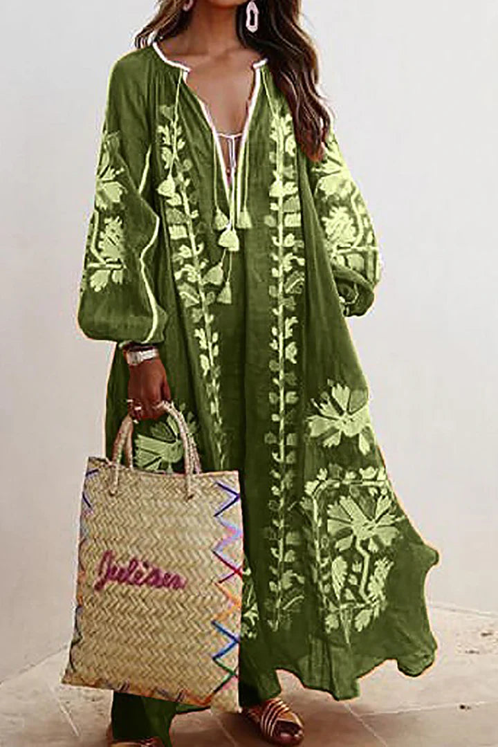 Nelia - Abito Bohemien Floreale Estate Breezy
