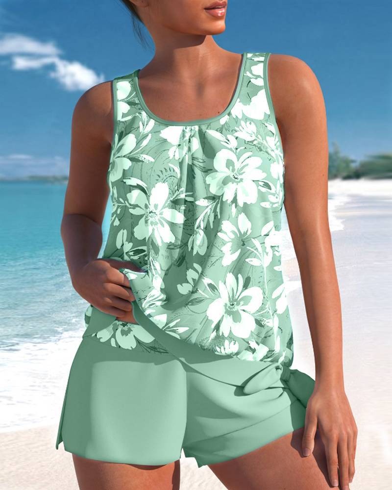 Adalina – Costume Due Pezzi Estivo con Stampa Floreale