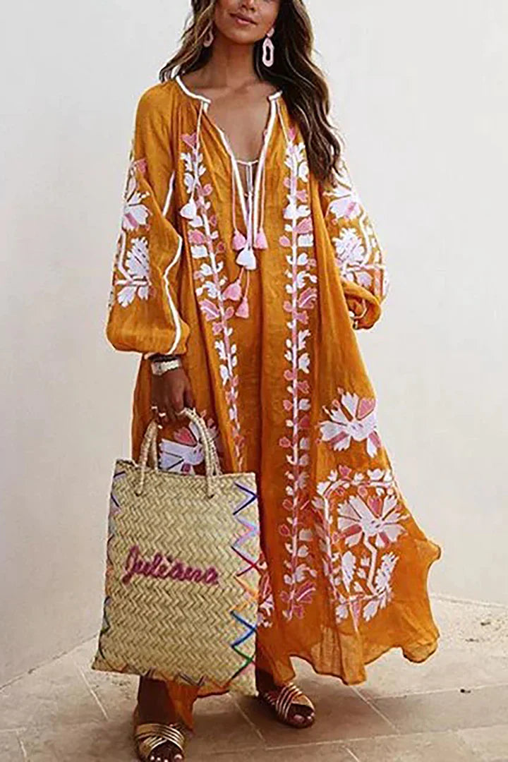 Nelia - Abito Bohemien Floreale Estate Breezy