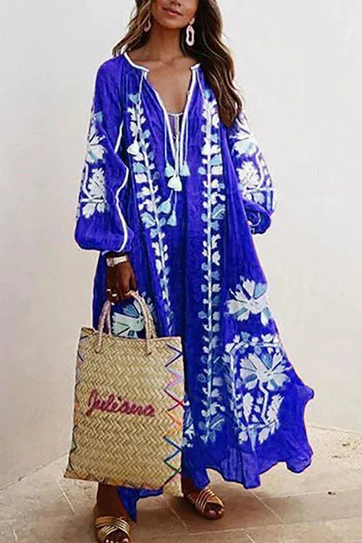 Nelia - Abito Bohemien Floreale Estate Breezy