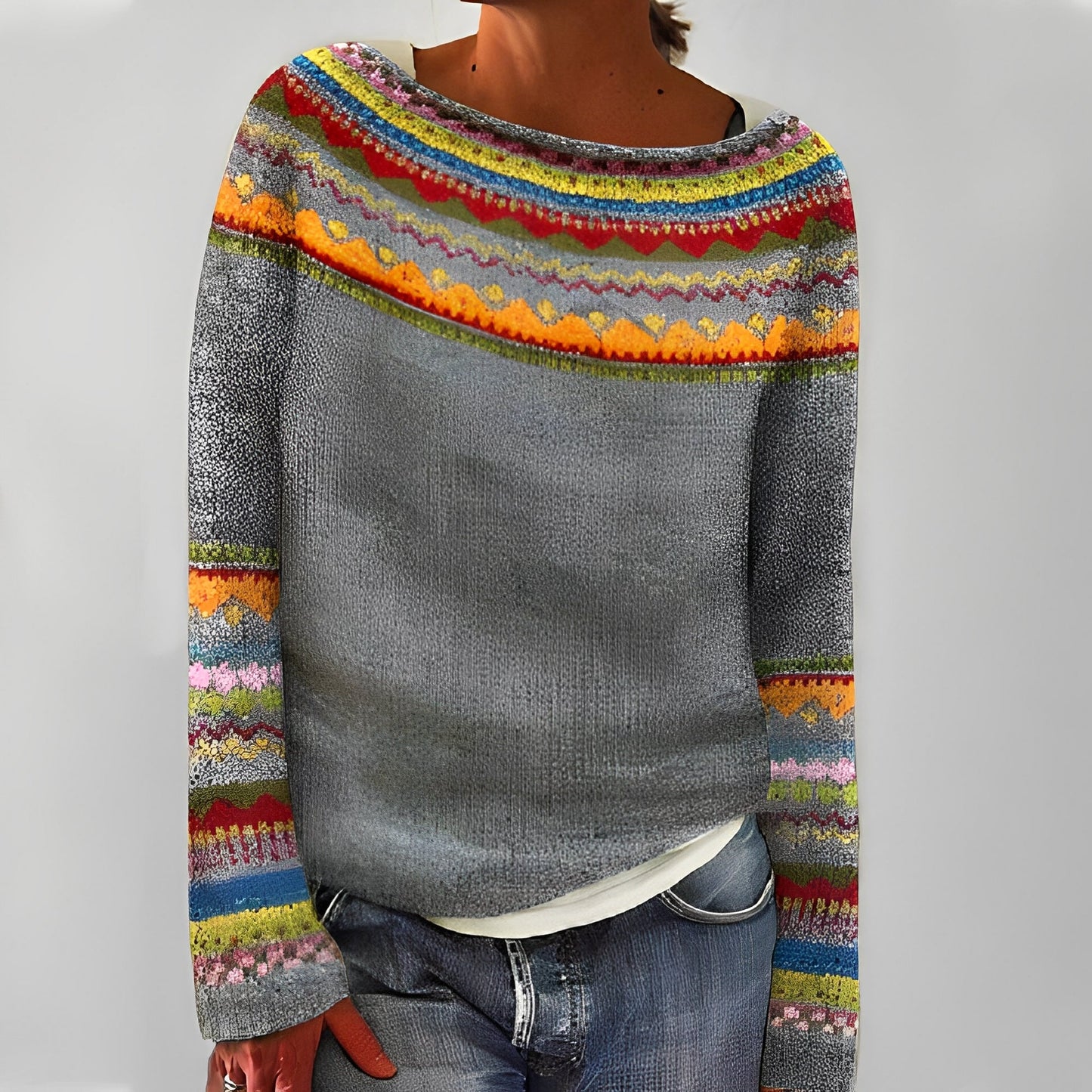 Christiana - Classico Maglione Stampato per Donne