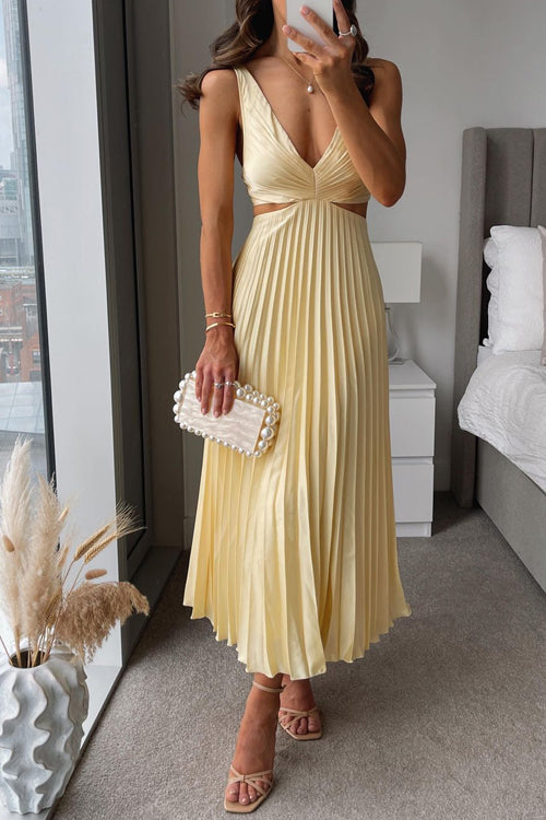 Arya - Elegante Abito a Pieghe Midi per Donne