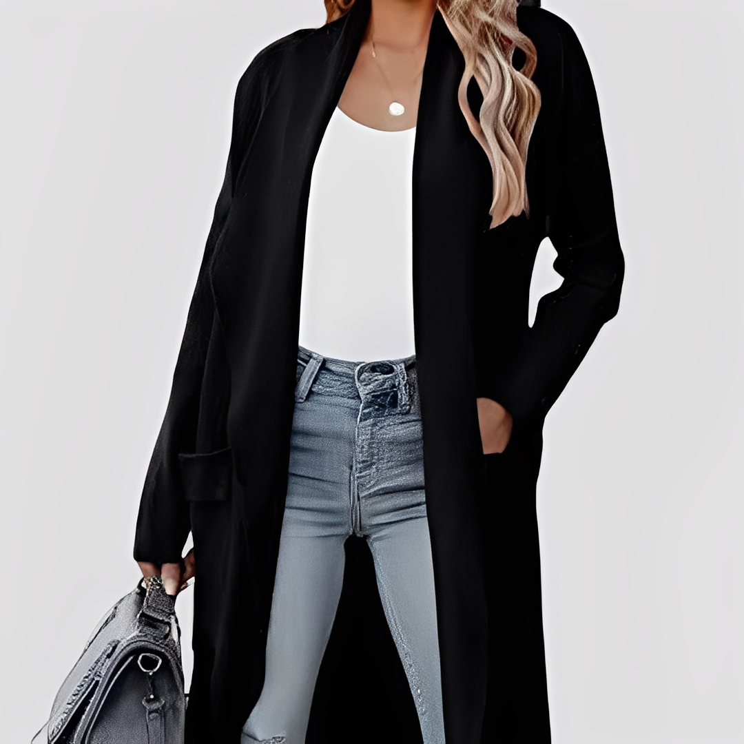 Chantal - Cardigan lungo in tweed casual per donne