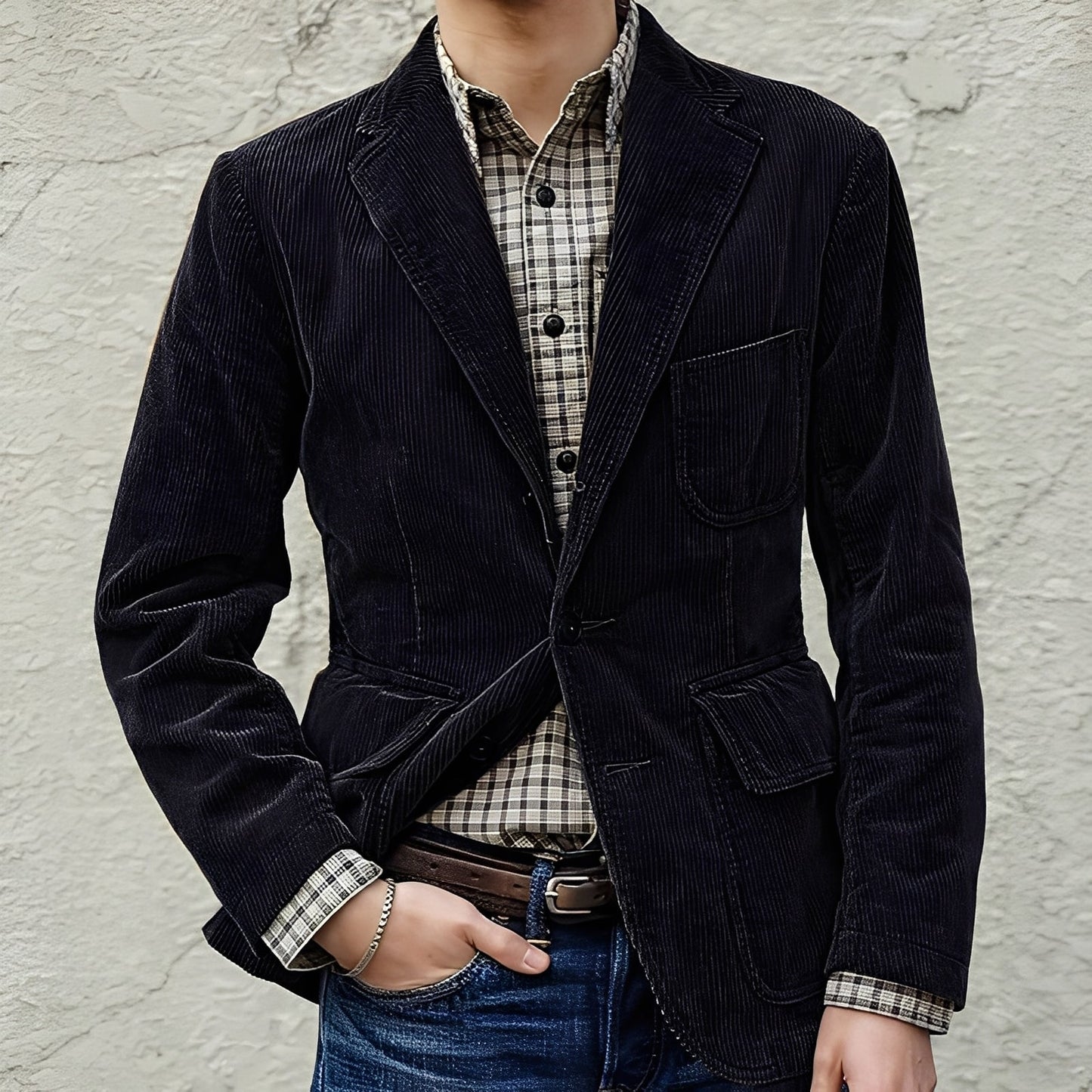 Dalton - Giacca casual in lana con tasche per uomini
