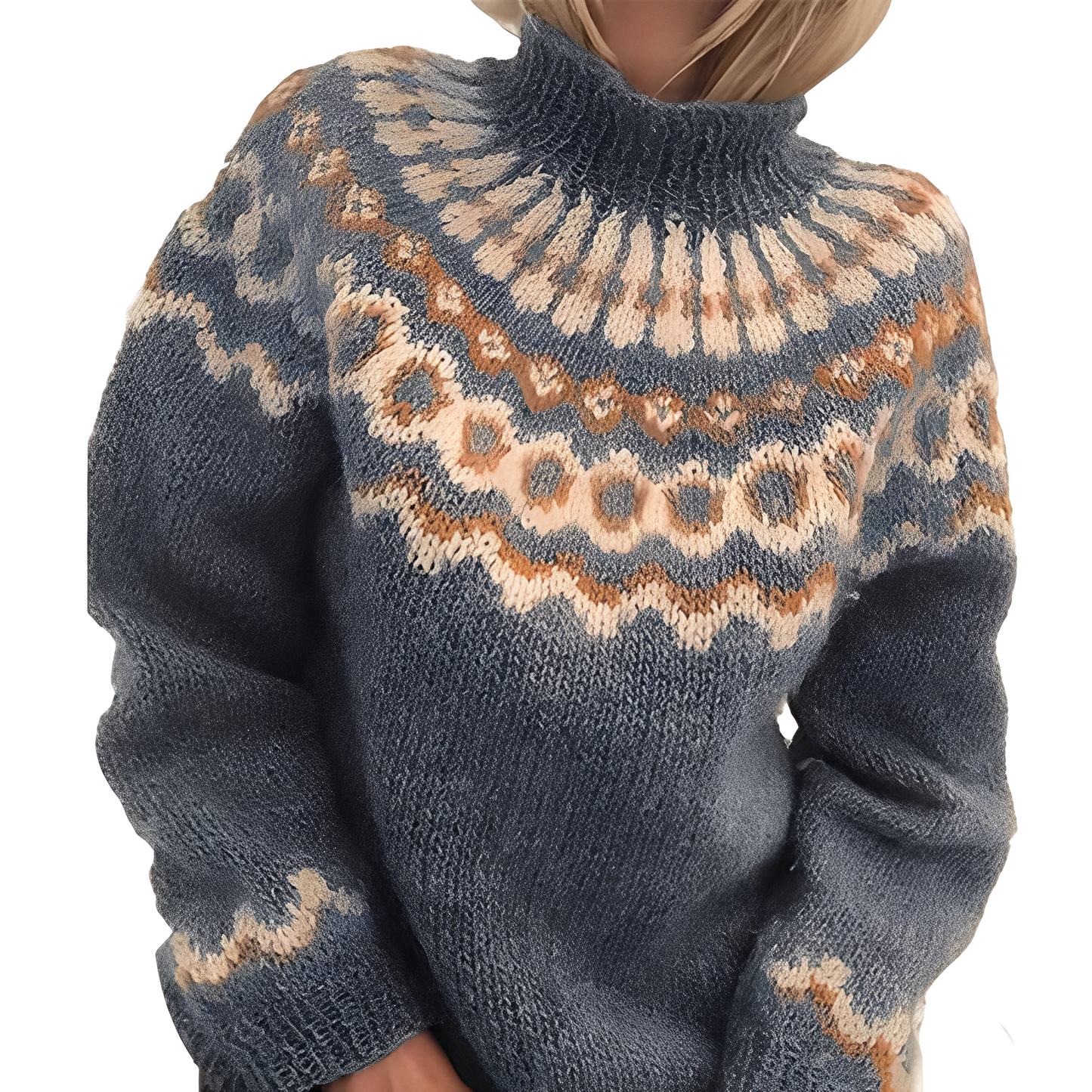 Charlee - Caldo pullover a collo alto ampio per donne