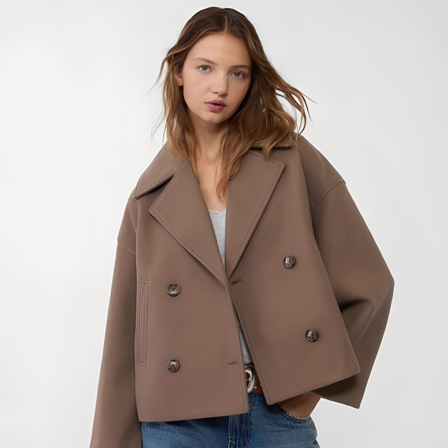 Abegail - Giacca corta casual e ampia da donna