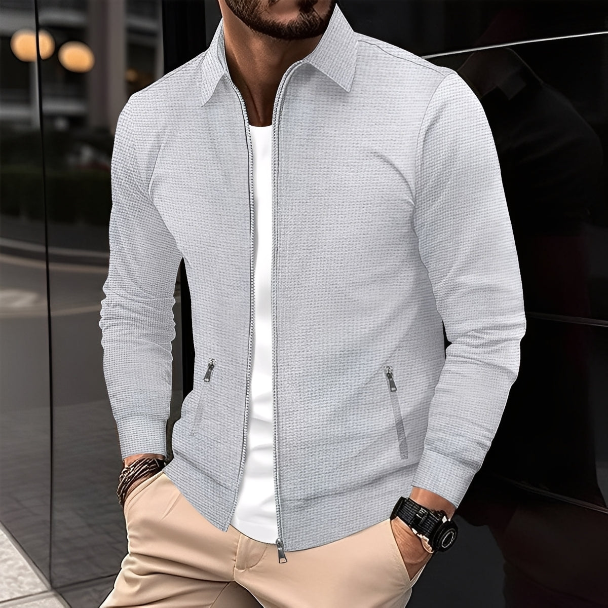 Anthony - Giacca da uomo moderna con tasche con cerniera