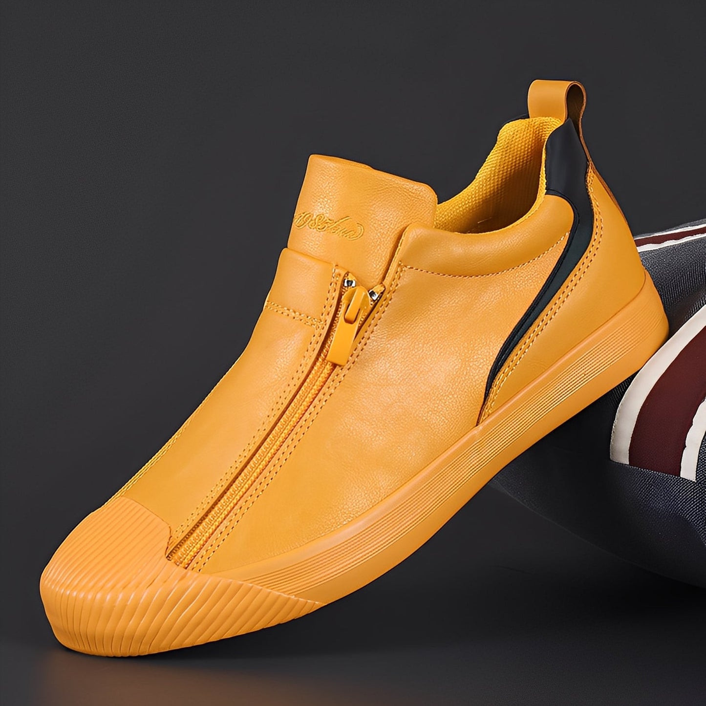 Jerred - Scarpe in Pelle Moderne con Zip per Uomo