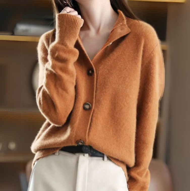 Danielle - Cardigan classico con bottoni per un look elegante