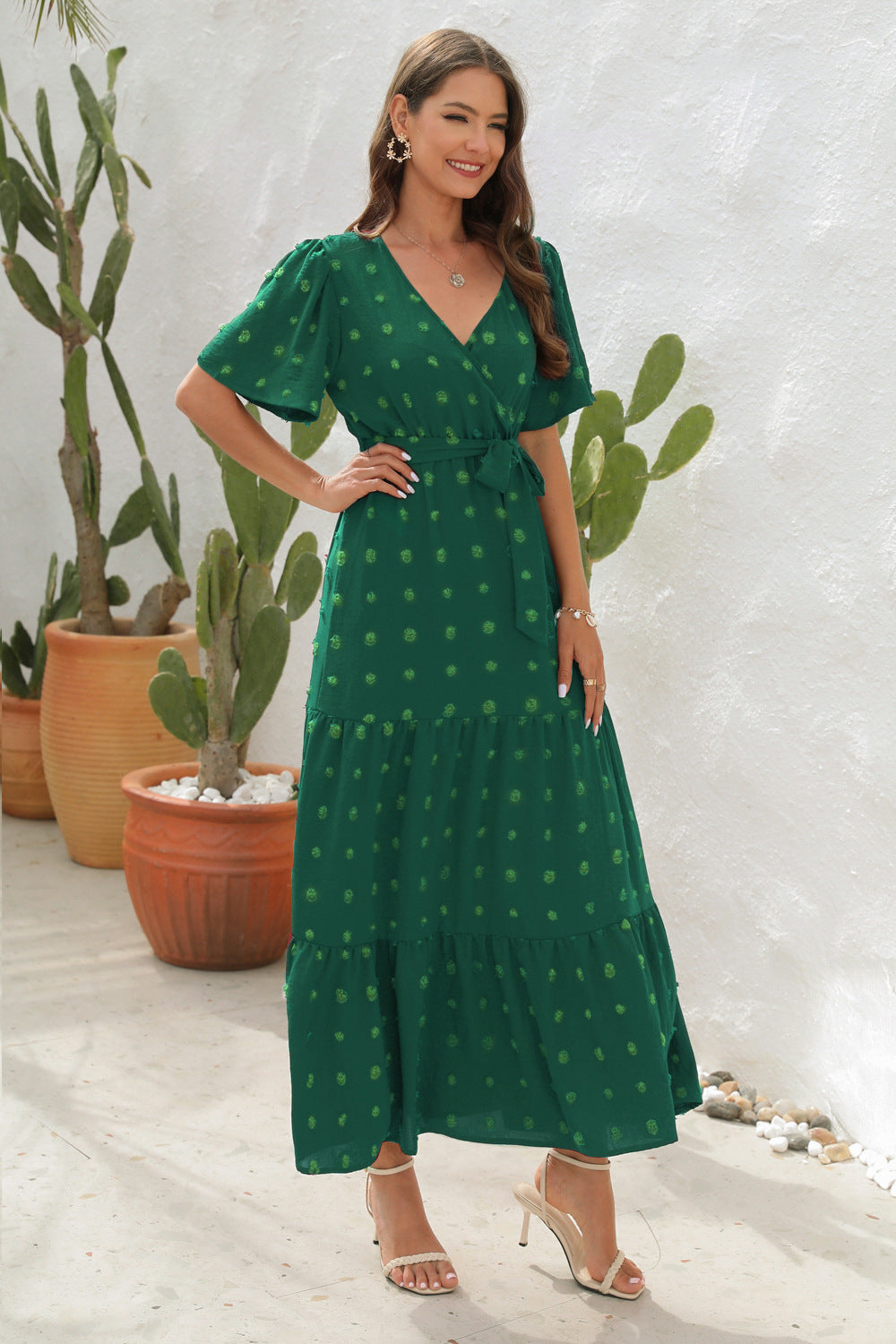 Cassy - Bellissimo e Fresco Abito Midi Verde