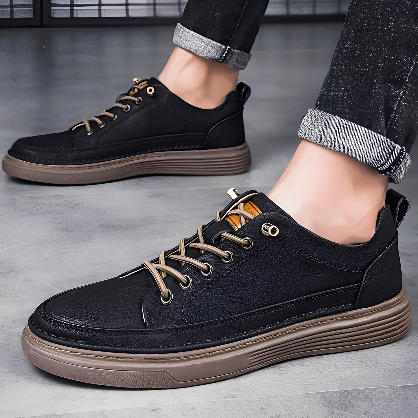Damion - Scarpe da Ginnastica Classiche in Pelle per Uomo