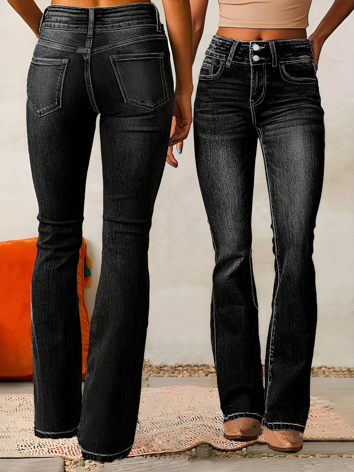 Neely - Jeans comodi a vita alta per donna