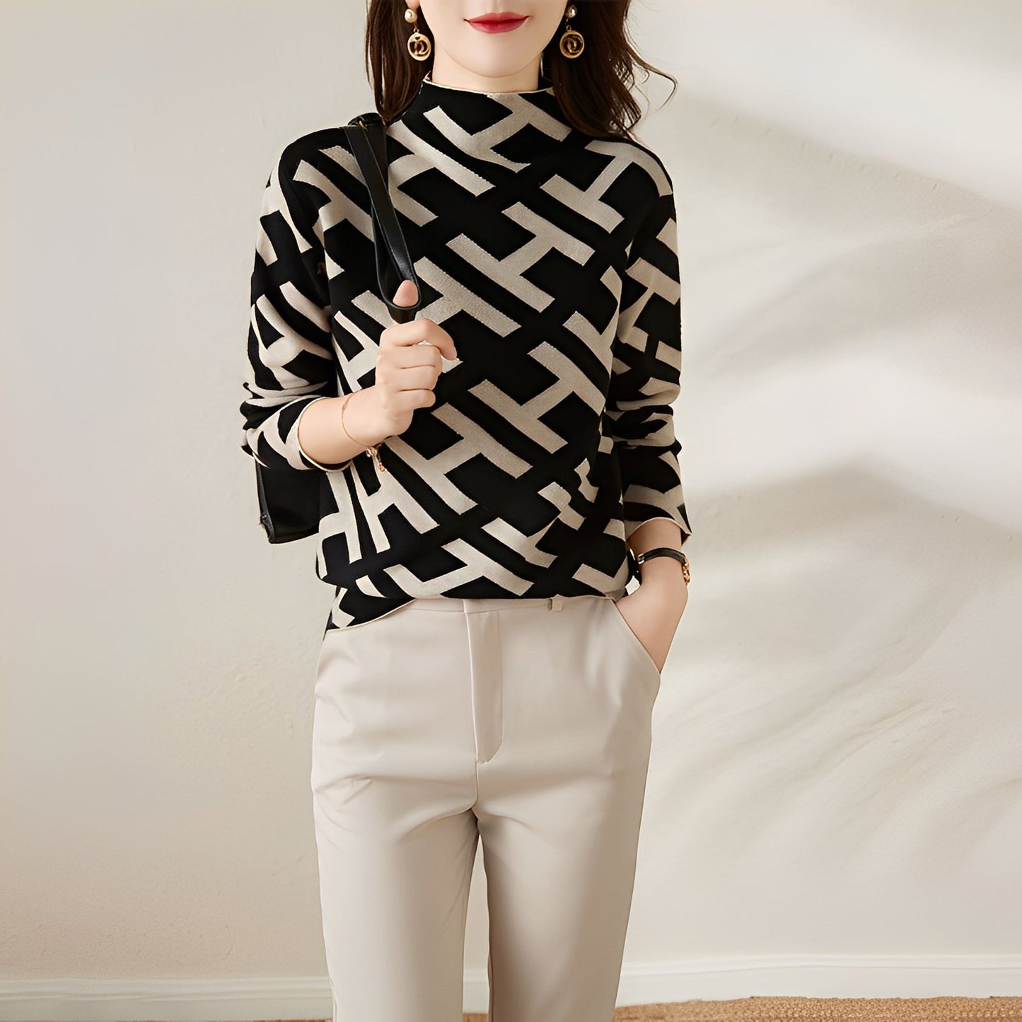 Eleanor - Maglia a maniche lunghe con disegni sofisticati per donne