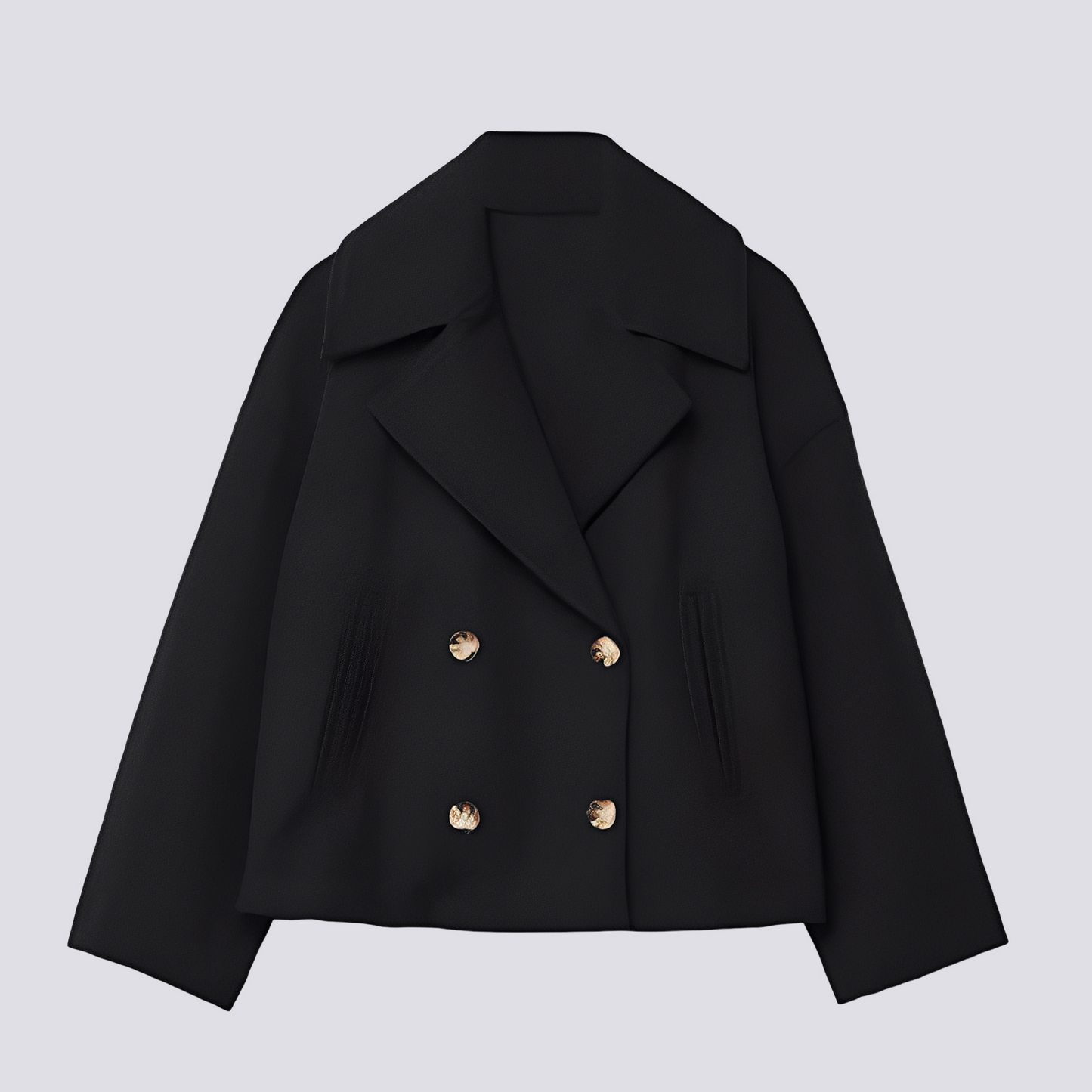 Bethney - Giacca corta di lana elegante con colletto a revers per donne