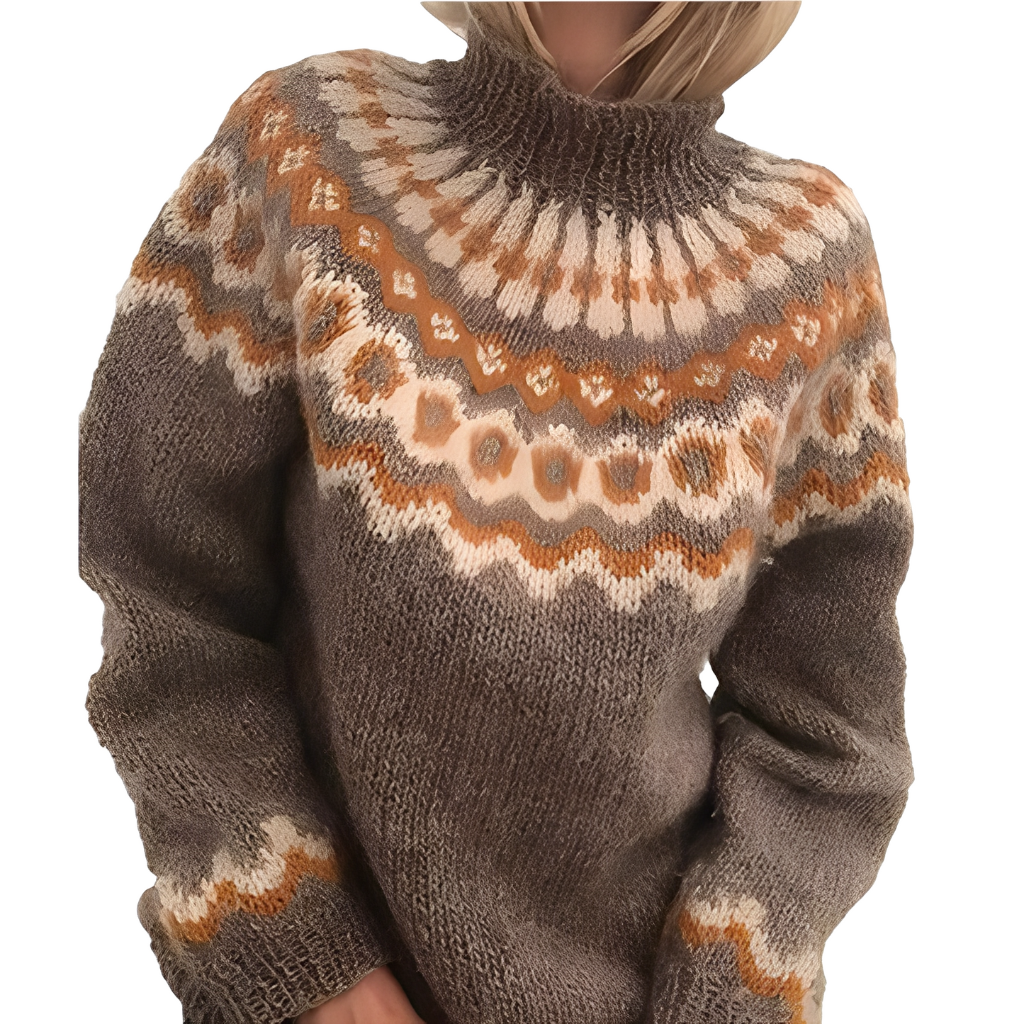 Charlee - Caldo pullover a collo alto ampio per donne