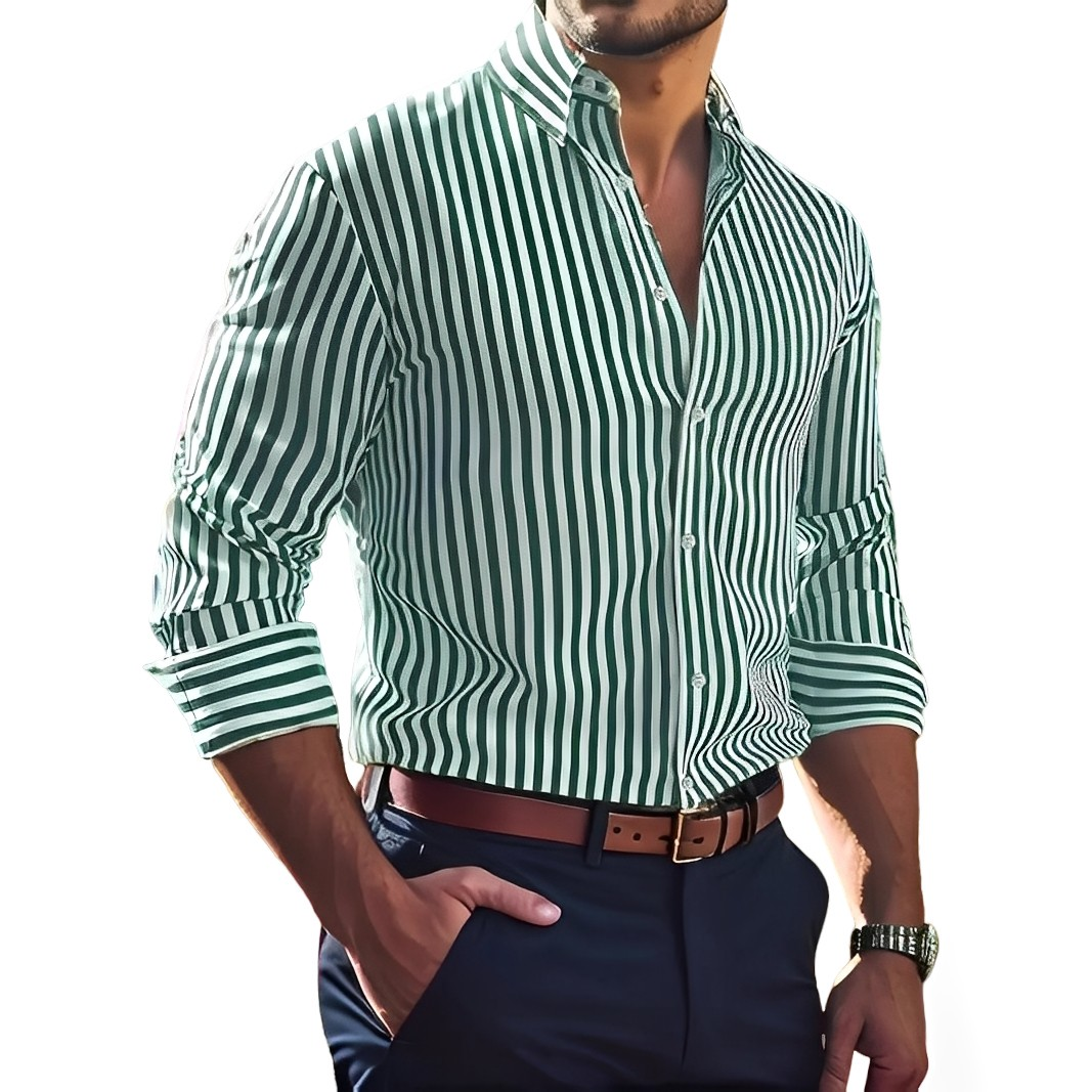 Brycen - Camicia elegante a righe a manica lunga per uomo