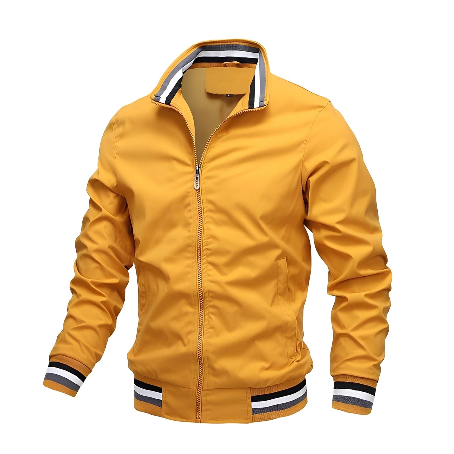Jeremy - Giacca bomber da uomo con strisce, stile casual