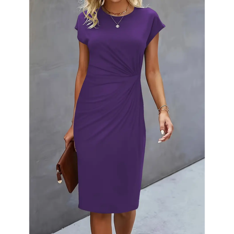 Miranda - Elegante Donna Midi Abito Manica Corta