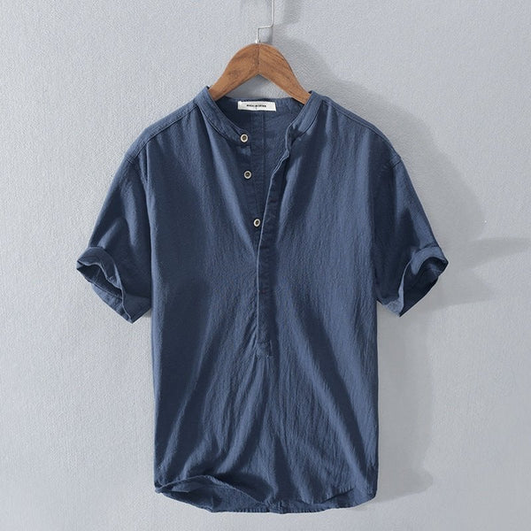 Nico - Camicia casual in lino e cotone a maniche corte