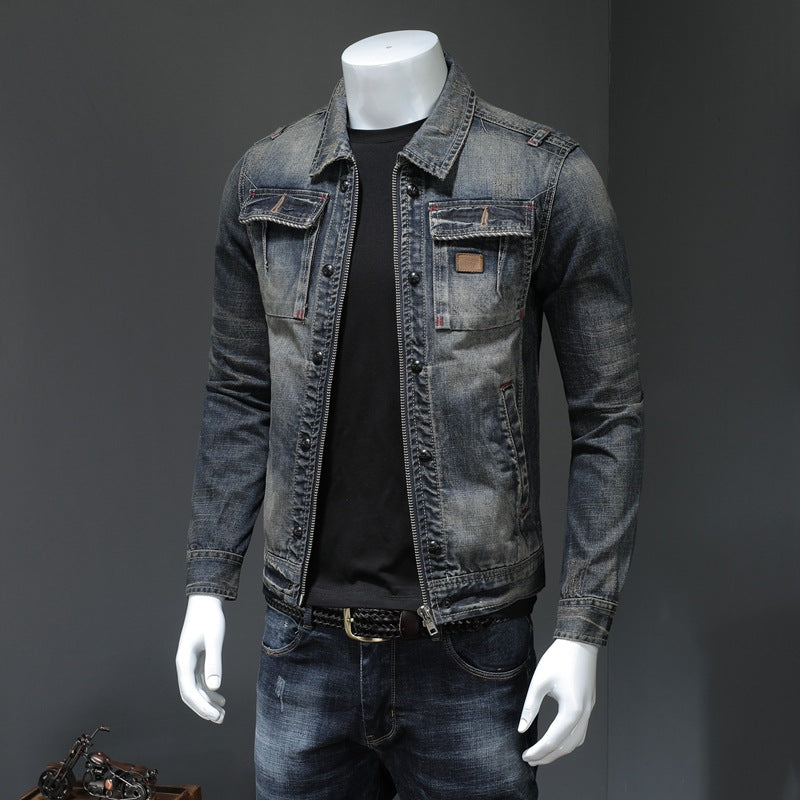 Lennon - Giacca di jeans ampia dal taglio classico per uomo
