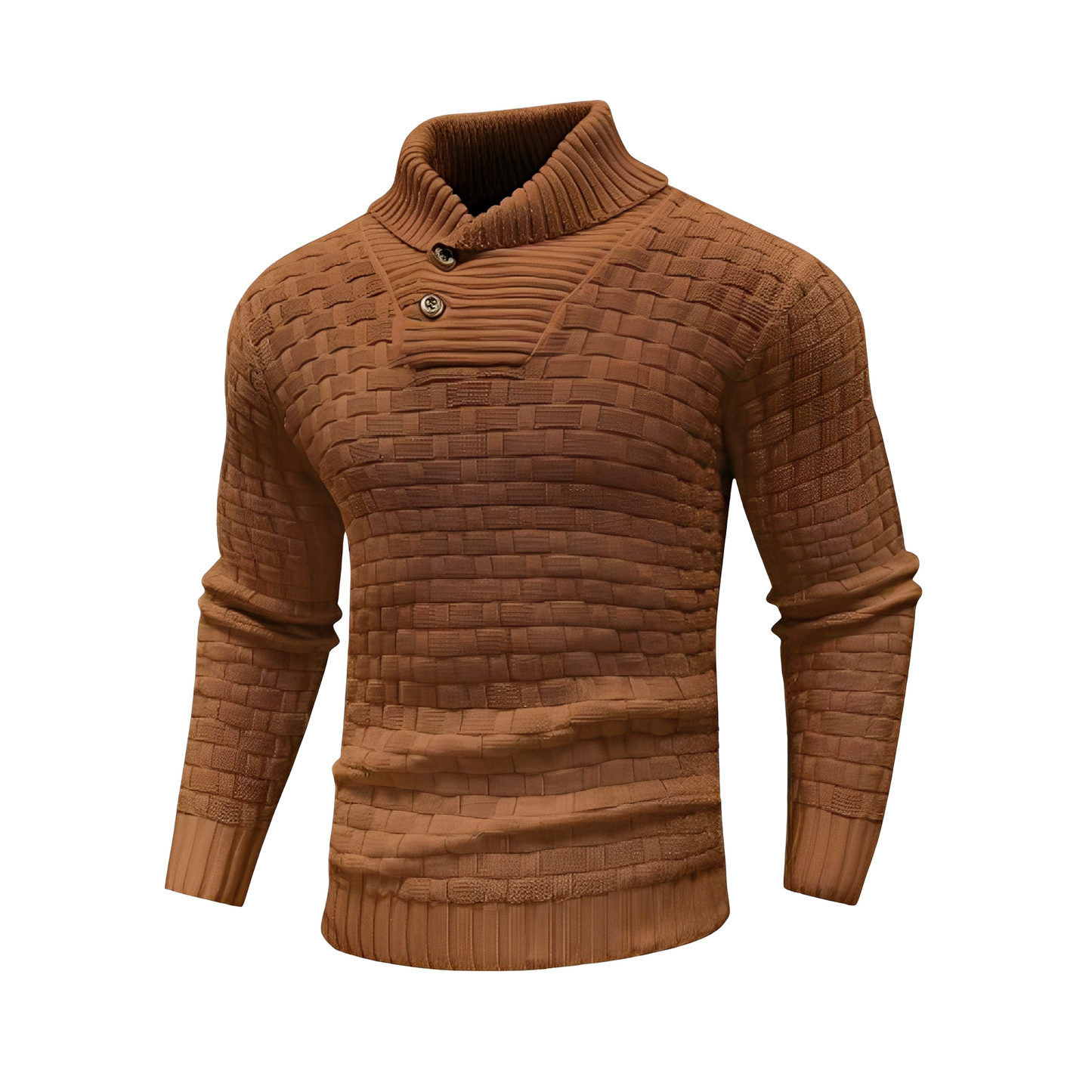 Branson - Pullover casual tricoté à col montant pour homme