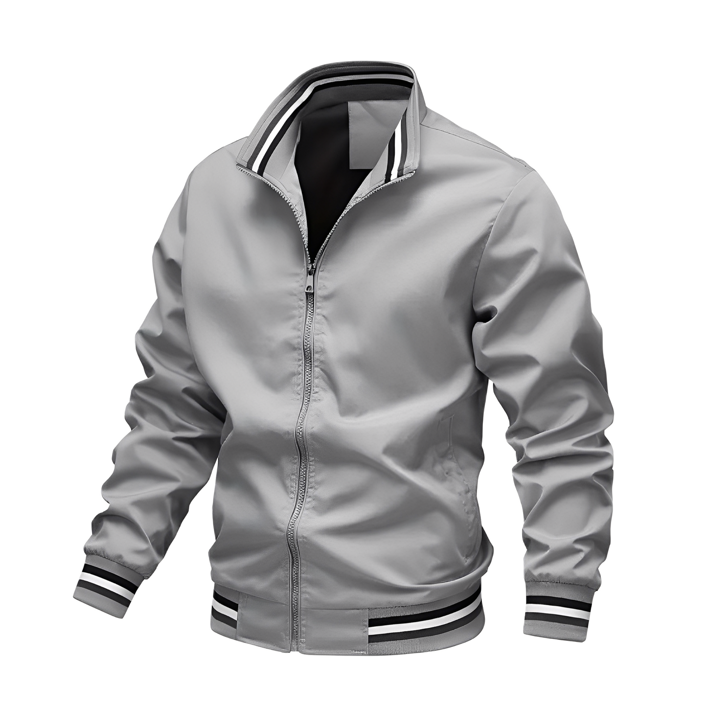 Jeremy - Giacca bomber da uomo con strisce, stile casual