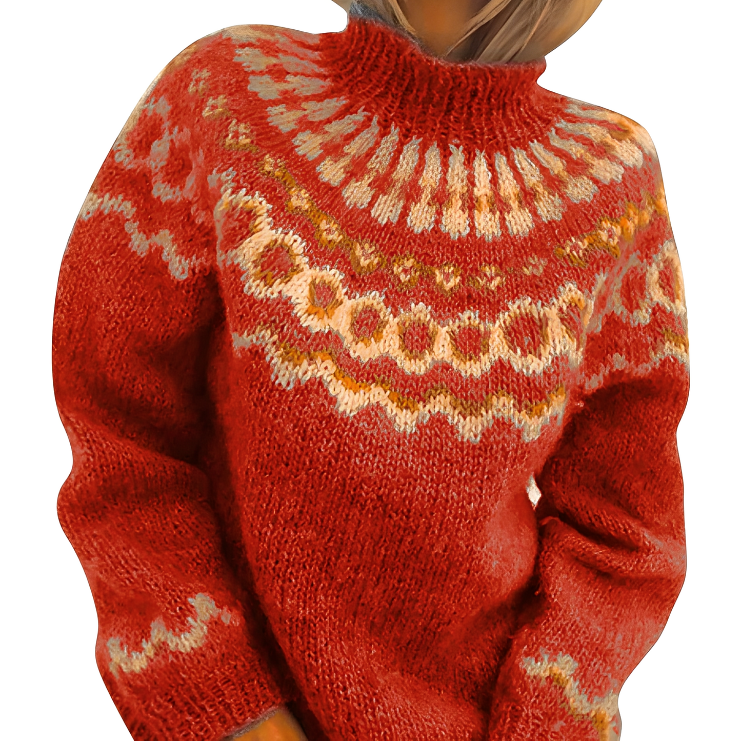 Charlee - Caldo pullover a collo alto ampio per donne