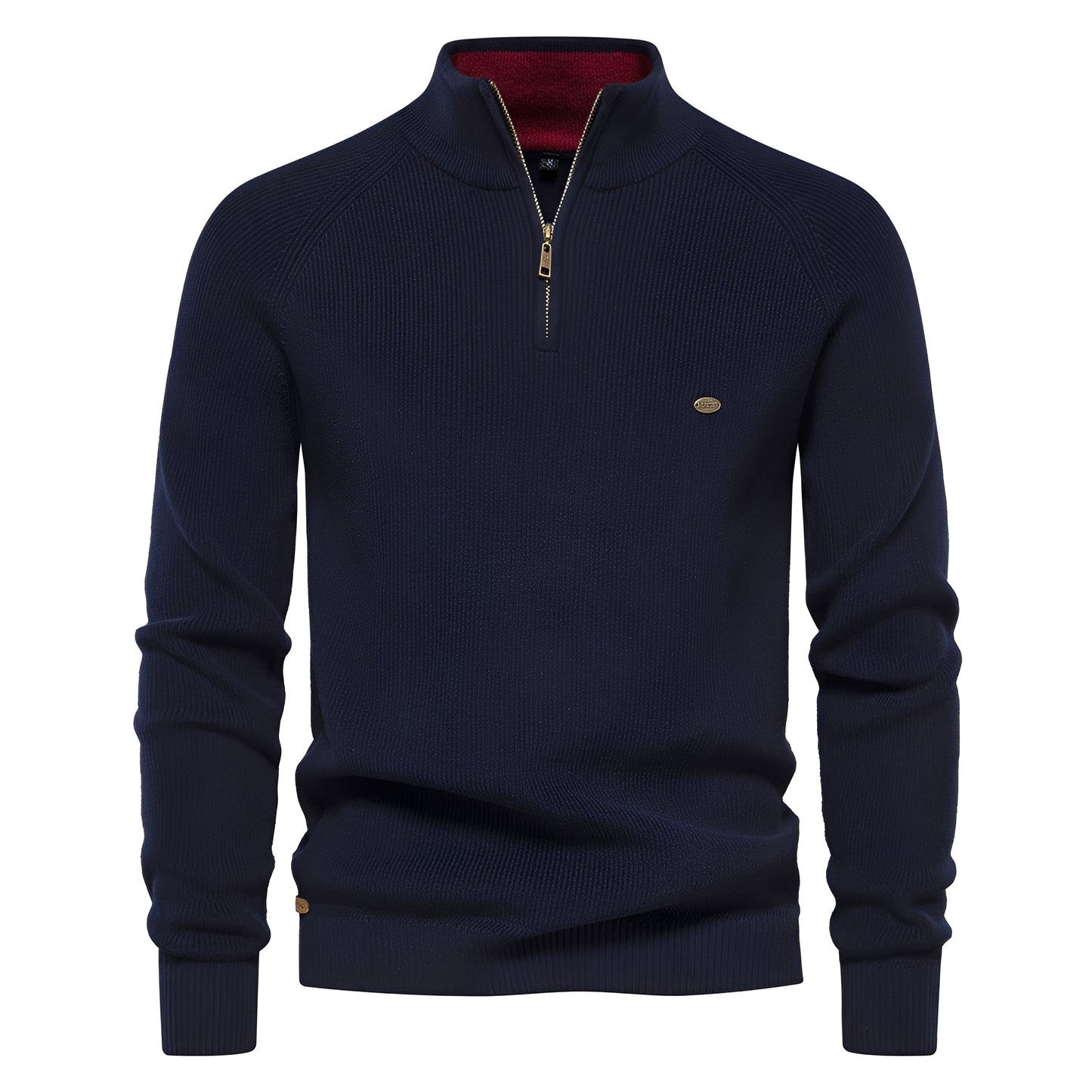 Royston - Maglione da uomo con zip corta, stile casual