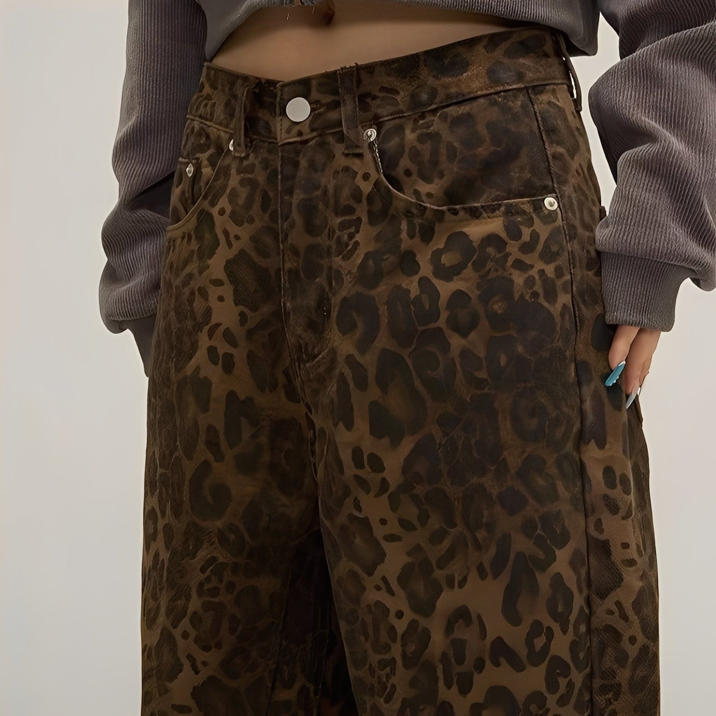 Felecia - Pantaloni jeans larghi e stampati chic per donne