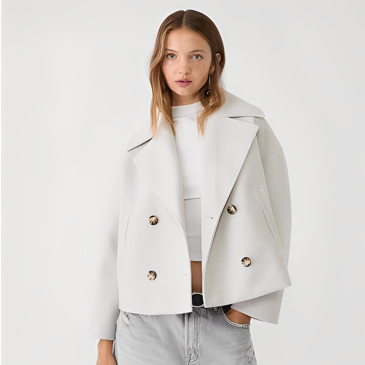 Abegail - Giacca corta casual e ampia da donna