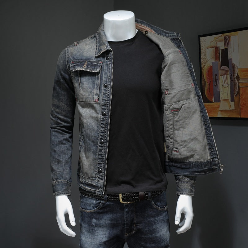 Lennon - Giacca di jeans ampia dal taglio classico per uomo