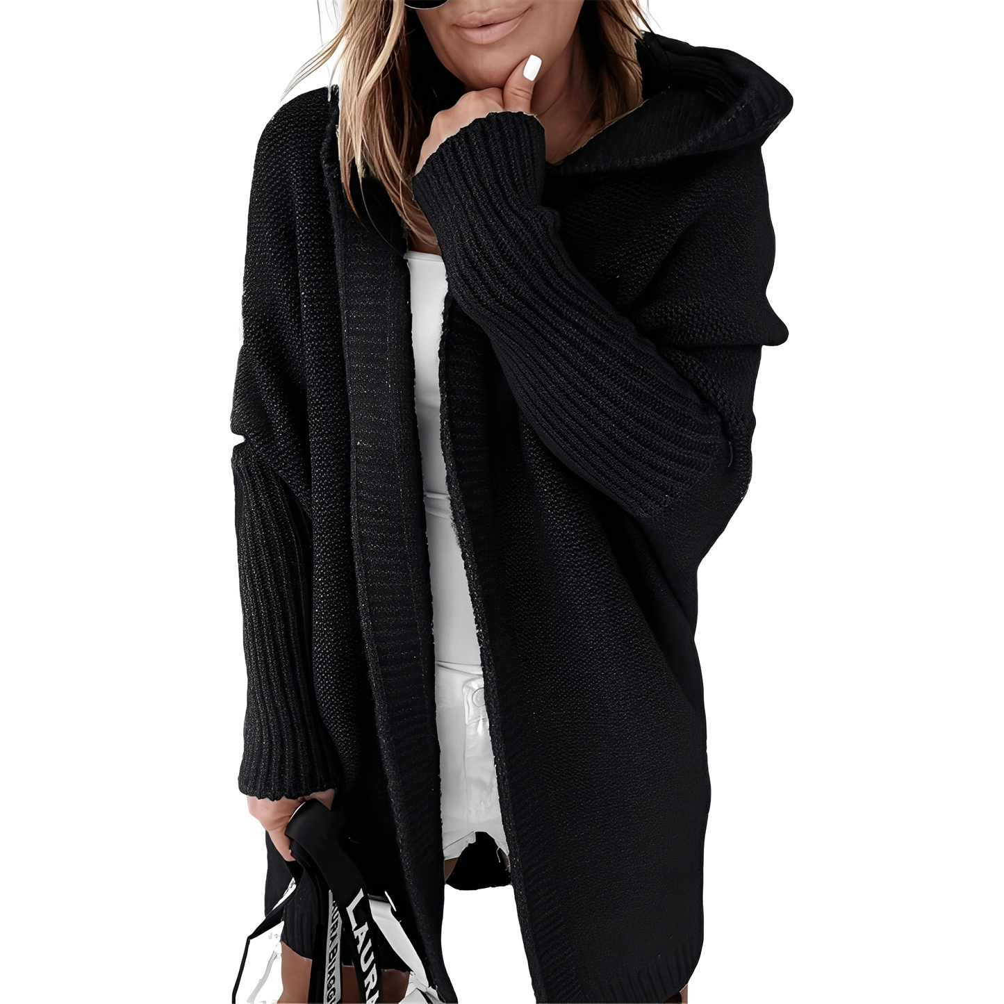 Maryellen - Cardigan a maglia con cappuccio per donne