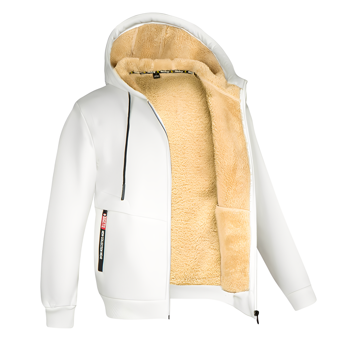 Davin - Giacca con cappuccio in pile casual per uomo