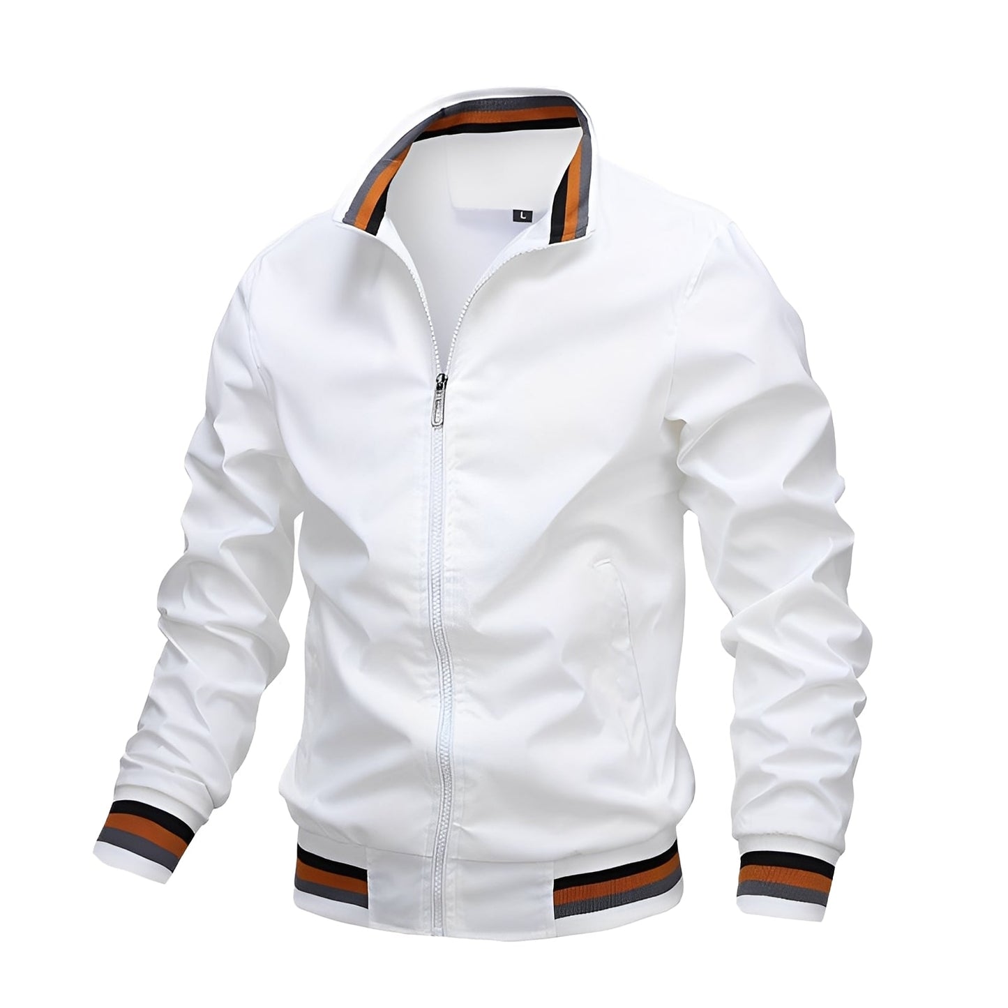Jeremy - Giacca bomber da uomo con strisce, stile casual