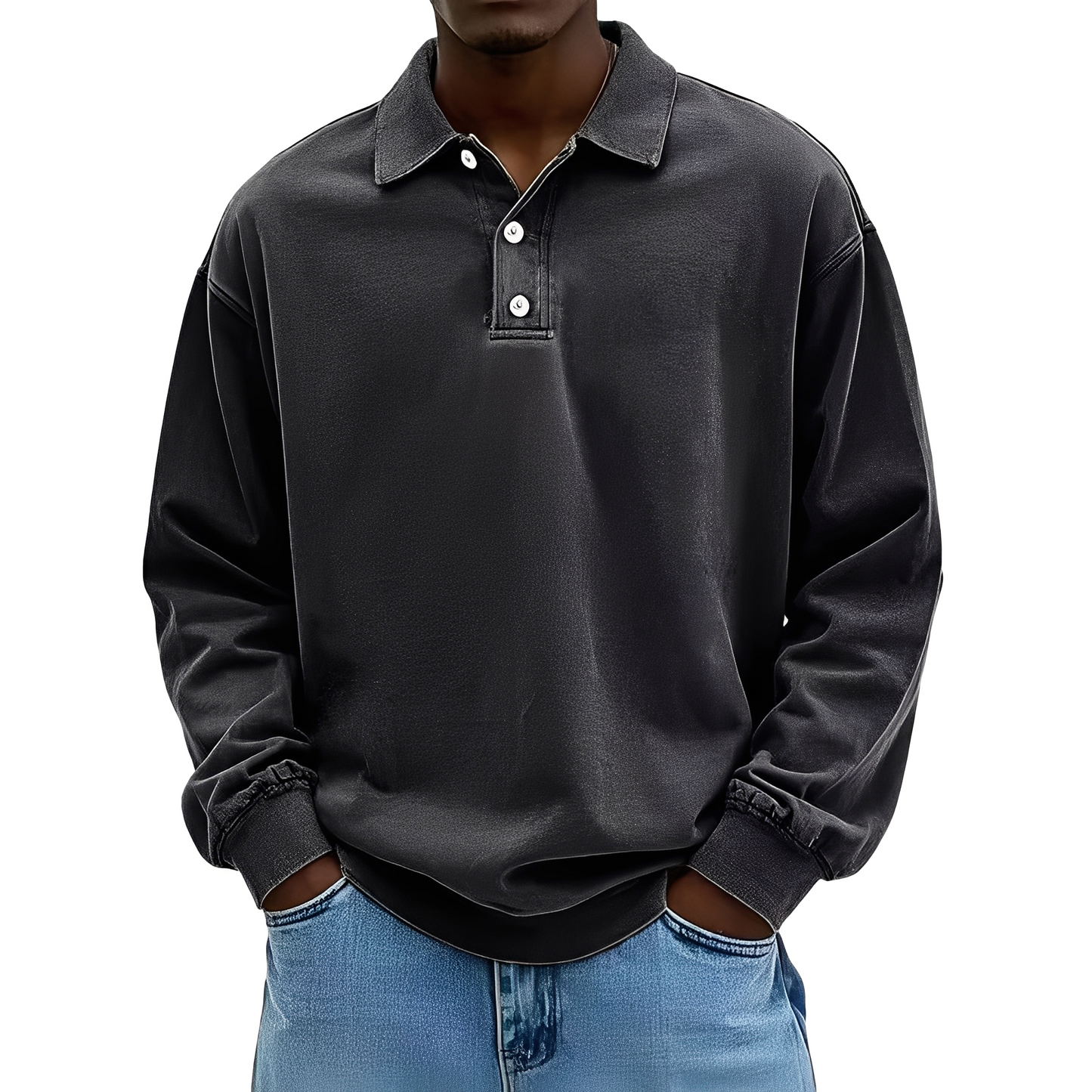 Chris - Maglietta classica e spessa a maniche lunghe da uomo