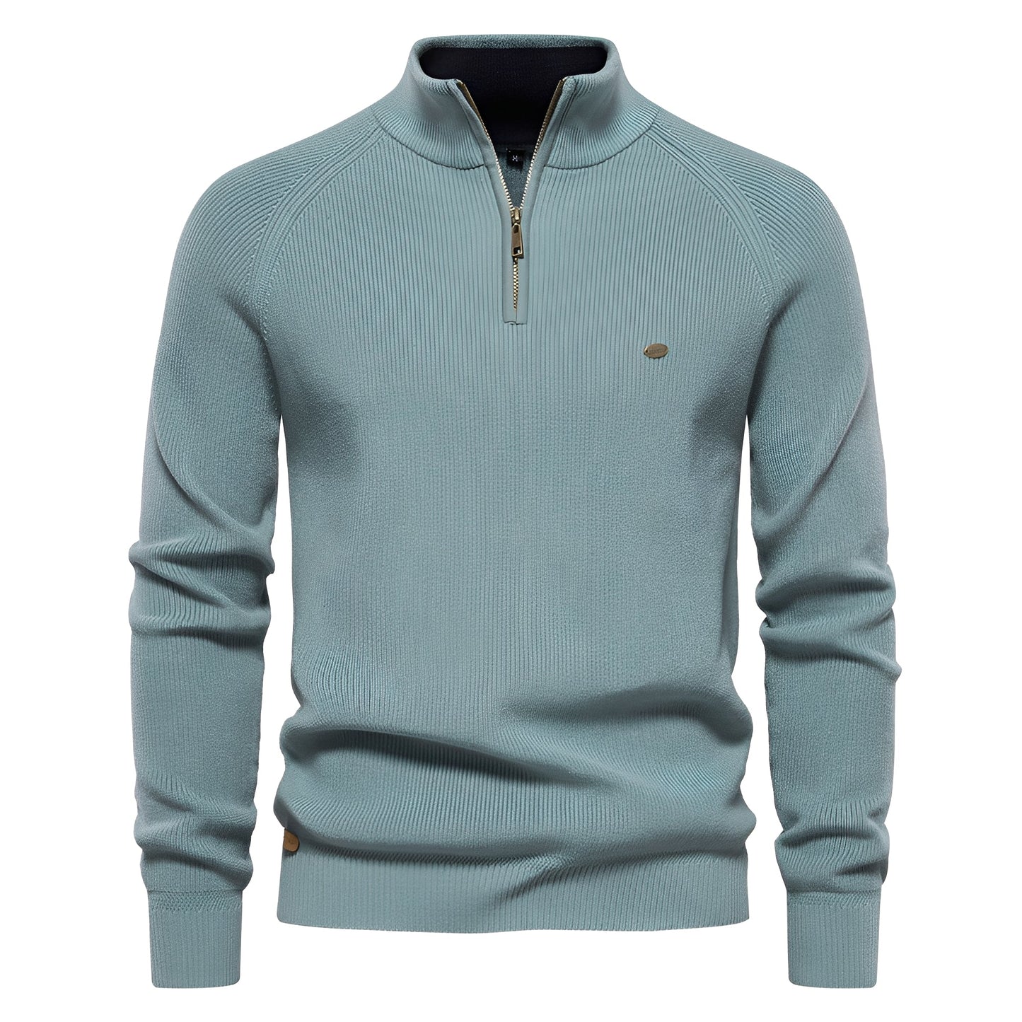 Royston - Maglione da uomo con zip corta, stile casual
