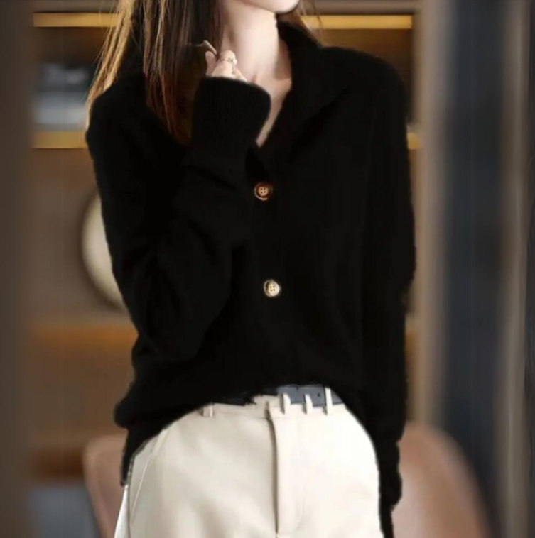 Danielle - Cardigan classico con bottoni per un look elegante